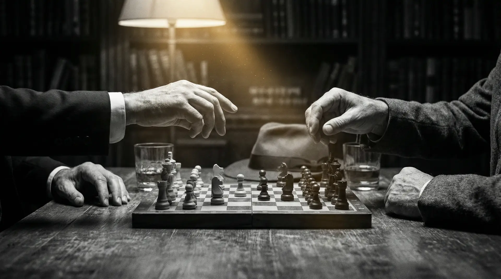 美丽新世界 艺术探索系列 - 非线性叙事，棋盘上的对弈象征命运的交错